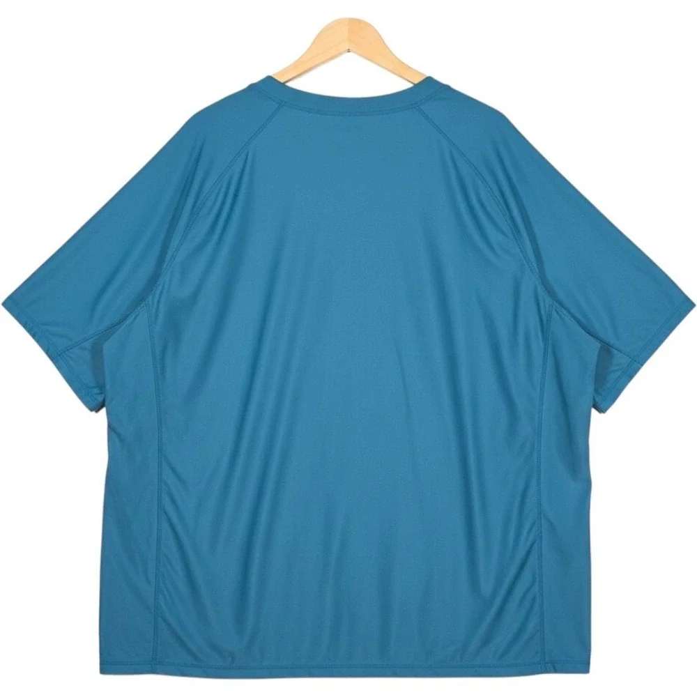UV Skinz Short Sleeve Crew Sun & Swim Shirt Men 4XL Teal Blue UPF 50+ Rash Guard